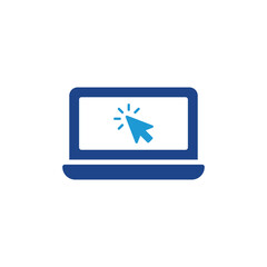 Wall Mural - laptop with cursor icon vector
