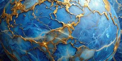 Wall Mural - Blue marble with gold veins seamless pattern background , marble, gold, texture,design, elegant, luxury, abstract