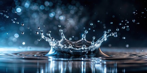 Water splash on dark foggy background. Selective focus, water, splash, dark, foggy, background, selective focus, nature