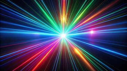 Wall Mural - Beams of laser light shining through darkness, laser, light, technology, futuristic, sci-fi, abstract, bright, energy, rays