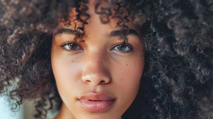 Wall Mural - woman with curly hair generative ai