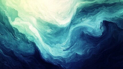 Wall Mural - Abstract Blue and Green Swirling Liquid Pattern Background