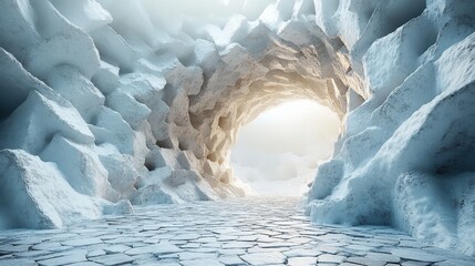 abstract backgroun with broken rocks cobblestones ruins an geometric torus shape modern minimal showcase scene