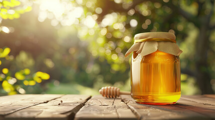 Wall Mural - Pure Natural Honey in a Jar. Delicious and Healthy Honey in Jar