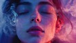 © Atip - Woman s Face in Smoke and Neon Lights