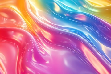 Wall Mural - Abstract Wavy Pattern of Vibrant Rainbow Colors