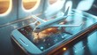 © Ahmadnawavi - Airplane with travel booking app, 3D rendering, online ticket reservation, highdefinition design, realistic textures, modern style
