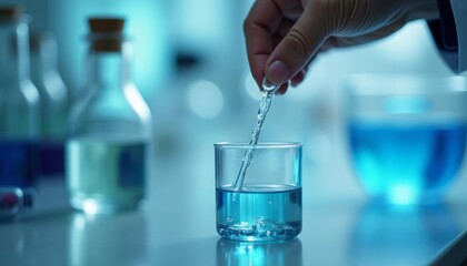  Filling a glass with a stream of water