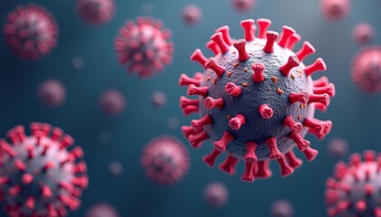  Viral outbreak  A microscopic view of a pandemic threat