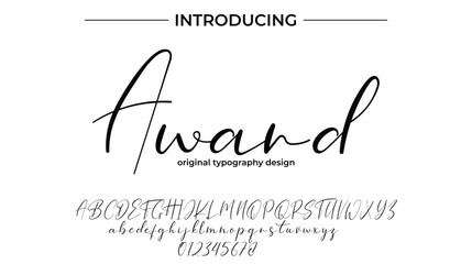 Award Font Stylish brush painted an uppercase vector letters, alphabet, typeface