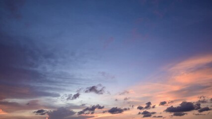 Wall Mural - twilight and dawn sky with cumulus cloud time lapse in an evening 4k footage.