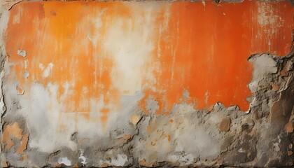 Wall Mural - Timeless Abstract Stained Wall Art Featuring Aged Orange Plaster and Intricate Architectural Details