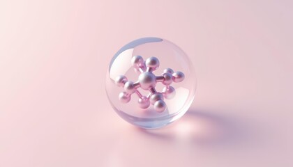 Poster -  Elegant atom model in a crystal sphere