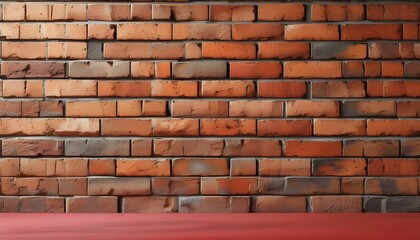 Wall Mural - Vibrant Red Brick Wall Background with Layered Texture for Creative Flyer Design