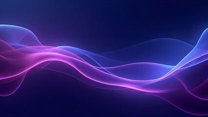 Wall Mural - Dark Blue and Violet Abstract Background Colorful Banner with Fluid Wave Gradient Ombre Neon Glow and Bright Light Elements