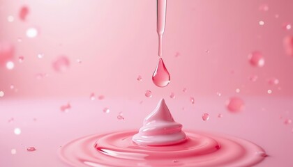 Poster -  Frothy pink foam a splash of elegance