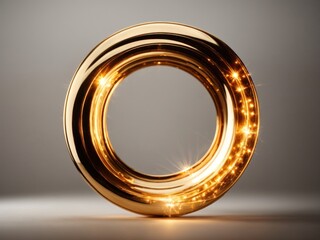 Wall Mural - gold colored light circle design element