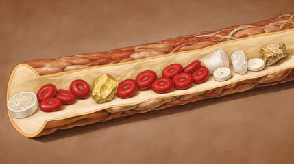 Wall Mural - A Rustic Bread Bowl Filled with Tomatoes, Garlic, and Butter