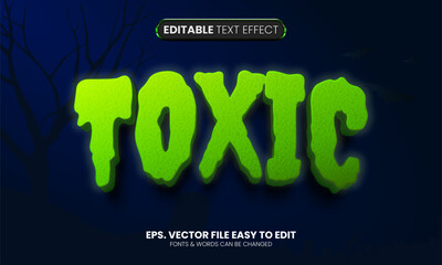 Wall Mural - editable toxic text effect, halloween theme text style
