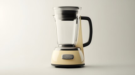 87. A lifelike 3D render of a high-quality kitchen blender with sleek design, isolated on a pristine white background