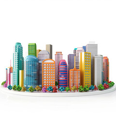 cityscape skyline architecture buildings urban colorful models miniature design city landscape toy city modern architecture vibrant colors city model decorative art 