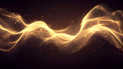 Wall Mural - abstract gold glitter wave background