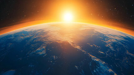 Wall Mural - earth sunrise from space beautiful planet view