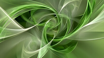 Wall Mural - Abstract Green Swirls Background