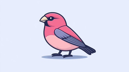 Sticker - Vibrant cartoon finch in doodle style, perfect for tshirts, apps, and web designs. A modern and playful vibe