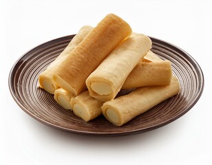 Oden on plate isolated white background