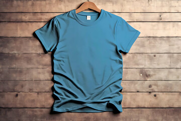 Wall Mural - Blank Vintage T-Shirt Mockup. Vintage Tees for Retro Brands: T-Shirt Mockup