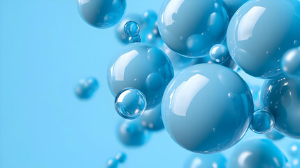 Wall Mural - abstract blue spheres background