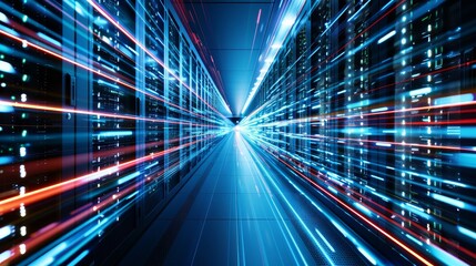 Abstract Representation of Data Flow in a Server Room