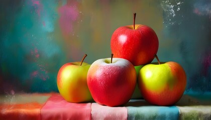 Vibrant Still Life of Apples Showcasing Contrasting Colors and Textures