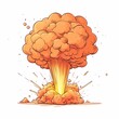 © possawat - Atomic Cartoon Chaos: A fiery explosion erupts with vibrant energy, rendered in a classic comic book style.