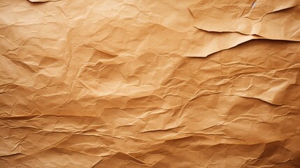 Horizontal view of natural soft kraft paper texture