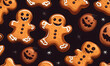 © Ilham - Homemade ginger biscuits in the shape of gingerbread men for Halloween