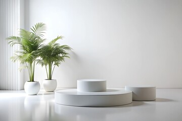 Wall Mural - photo minimal empty podium for product presentation on white background