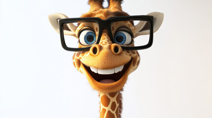 Sticker - Happy Giraffe with Glasses.