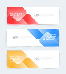Wall Mural - geometric banner design with vector presentation template.