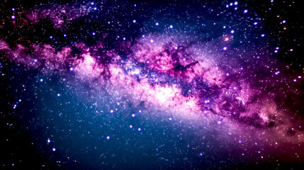 cosmos, space and universe galaxy purple color on dark background with light, pattern and color glow