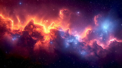 Wall Mural - Splashes of colorful bright nebulae in Milky Way emission and reflection nebulae  space background