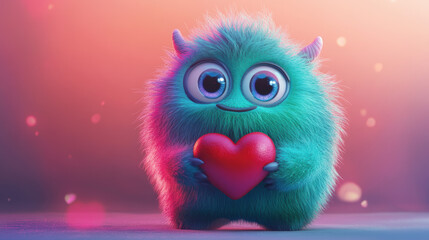 Canvas Print - Cute Monster Love.