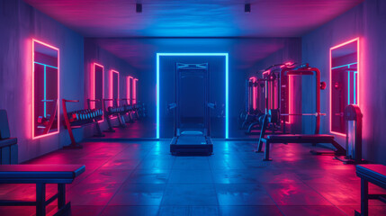 Modern gym interior with equipment