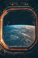 Wall Mural - Space Station Window View