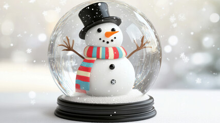 Canvas Print - Snowman Snow Globe.