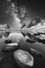 Poster - Lake with rocky shoreline