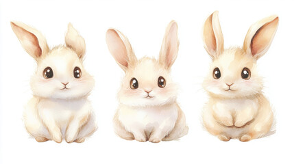 Wall Mural - Cute Bunny Trio.