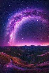 Wall Mural - purple and purple sky with stars