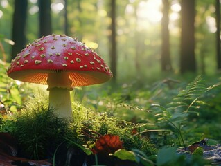 Sticker - Mushroom in Forest